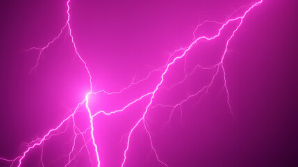 Intense pink lightning bolts illuminating against a dark background