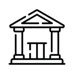 Easy to use linear icon of historical museum building