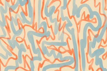 Colorful abstract patterns intertwine in a playful dance of lines and shapes