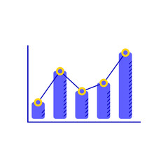 growing bar graph in blue on a white background