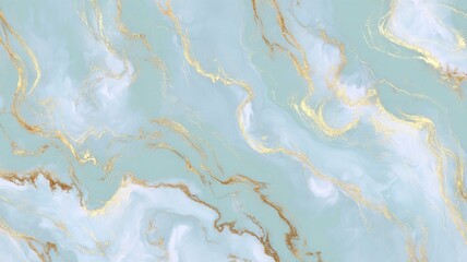 Fototapeta premium Elegant aqua and gold marble texture neural network AI generated