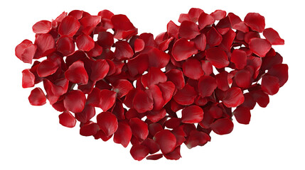 heart made of red petals
