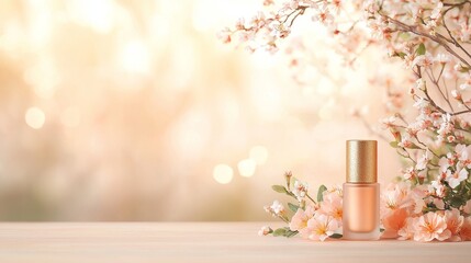 Spring blossoms and beauty elixir outdoor garden product photography floral setting close-up nature's serenity