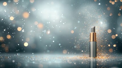 Cosmetic product launch staging modern studio product photography sparkling backdrop close-up beauty concept