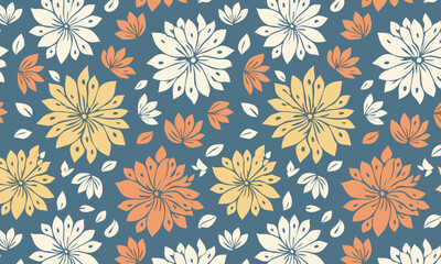 An elegant and artistic seamless pattern in a bold ethnic folk art style