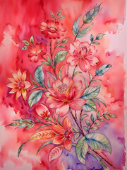 Dizital watercolor painting by AI for Dizital printing 
