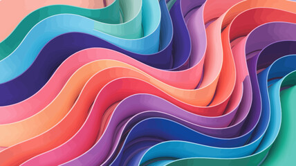 Abstract Background with Colorful Wavy Paper Strips Perfect for Wallpaper or Design Projects Offering a Vibrant and Modern Aesthetic