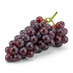 Fototapeta premium Bunch of seedless purple grapes with stem on white