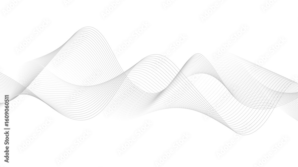 Sticker abstract black lines wave curve motion on white background. wavy line horizontal divider outline min