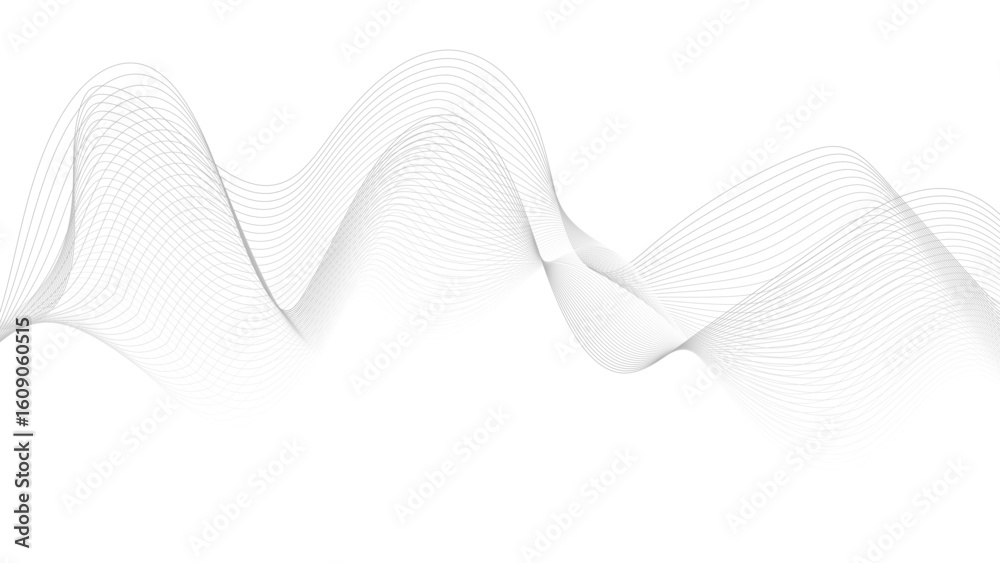 Sticker abstract black lines wave curve motion on white background. wavy line horizontal divider outline min
