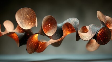 Fluid mathematical art of copper liquid topology for education posters, digital compositions, or tech-inspired designs.