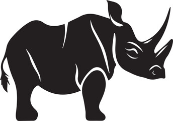 Fototapeta premium Black vector of a rhinoceros