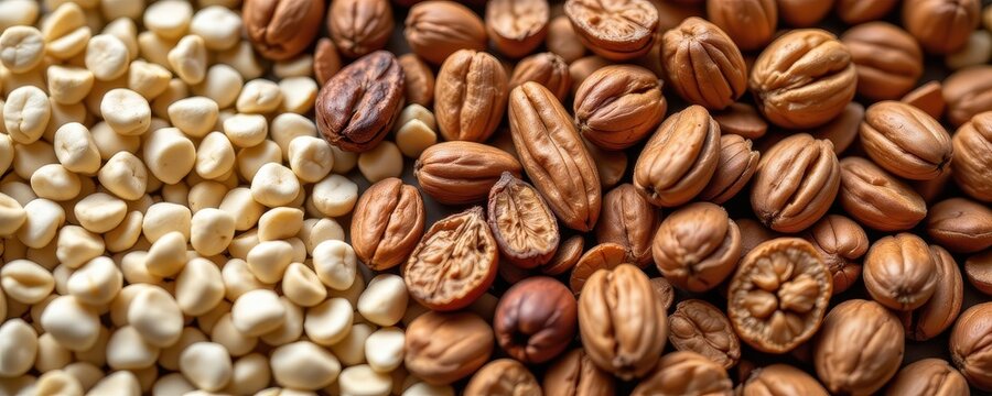 a close up of grains and nuts rich in phytates binding magnesium in the digestive system reducing uptake detailed image