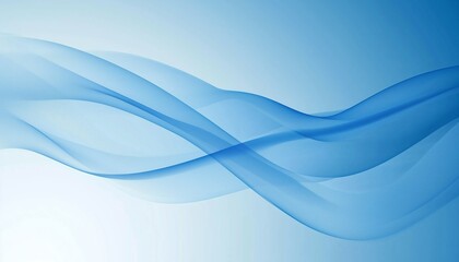Abstract Blue Wave Background with Smooth Gradient and Flowing Lines Isolated
