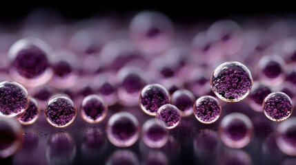 Nanotechnology display of purple quantum dot matrix for educational materials, abstract art, or tech application visuals.