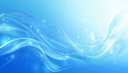 Abstract Blue Wave Background with Smooth Gradient and Flowing Lines Isolated
