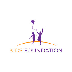minimalist and simple kids foundation logo, vector