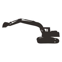 excavator machine icon black
