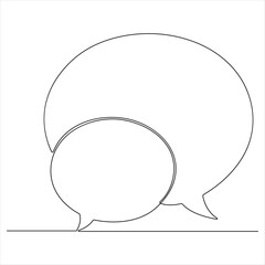 Continuous speech bubble single line art drawing dialogue speech bubble border vector illustration