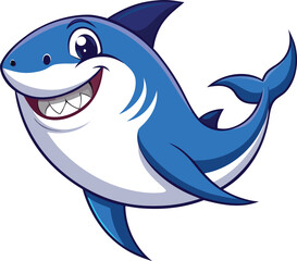 Smiling Cartoon Shark Illustration