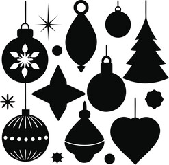 Silhouette Christmas Ornaments and Tree Collection