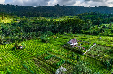 Landscape of Sidemen, in Karangasem Regency, Bali, Indonesia