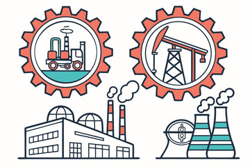 vector illustration of a factory