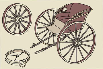 Fototapeta premium old carriage wheel