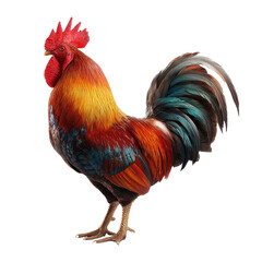 Fototapeta premium Vibrant rooster, colorful plumage, bold colors (1)