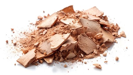 Fototapeta premium Crushed Light Brown Makeup Powder, Textured, Close-Up Studio Shot, Beauty Product Sample