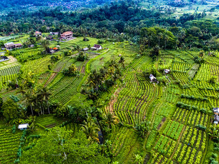 Landscape of Sidemen, in Karangasem Regency, Bali, Indonesia