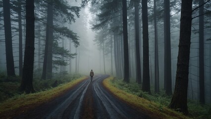 Fototapeta premium road in the fog