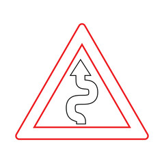 Triangle of Traffic Sign Winding Road