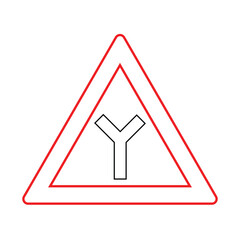 Triangle of Traffic Sign Y Intersection