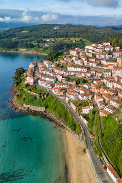 Charming fishing village of Lastres in the Asturias region, northern Spain