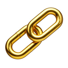 Obraz premium Gold Chain Icon with Glossy Shine, Jewelry-Inspired Design, Transparent Background PNG