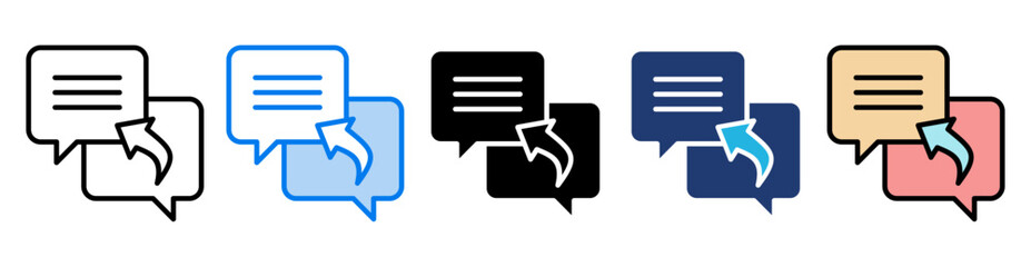 Response icon set multiple style collection