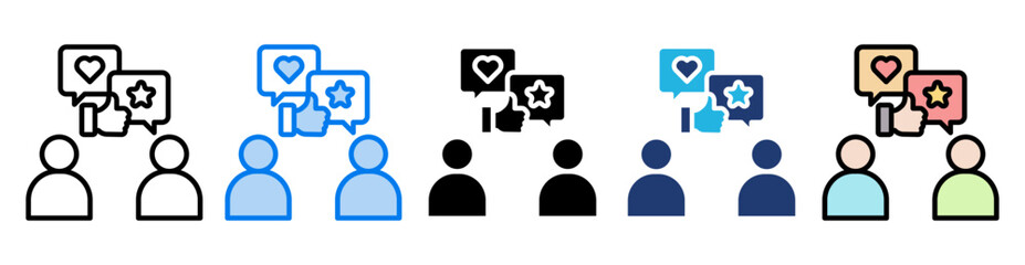 Engagement icon set multiple style collection