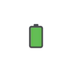 Battery Level Indicator Icon Showing High Green Charge for Device Power and Energy Display