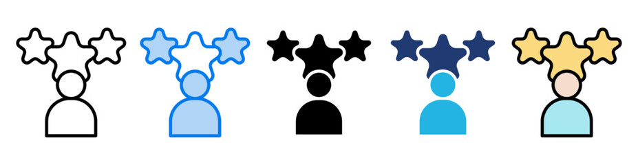Ratings icon set multiple style collection
