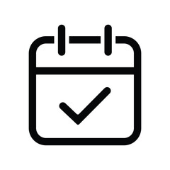 Calendar Icon with Checkmark — Task Complete Symbol