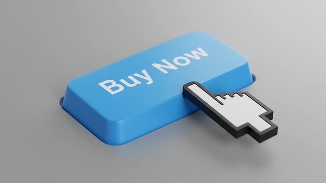 Clickable button with a cursor icon indicating an online shopping action on a digital interface