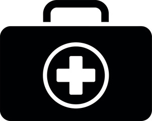 Obraz premium First aid kit icon with cross symbol