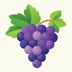 Fresh Sweet Grapes on White Background