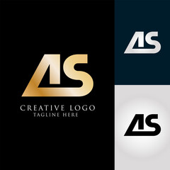 Creative and clean logo letters AS, vector design