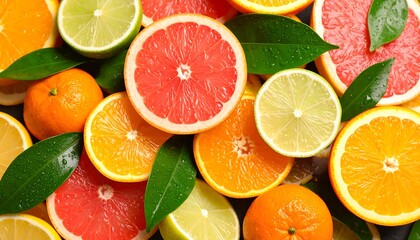 Assorted citrus fruit slices
