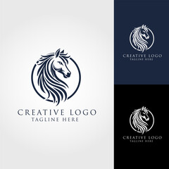 creative head horse logo, vector design