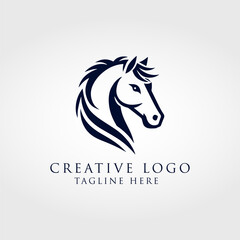 creative head horse logo, vector design
