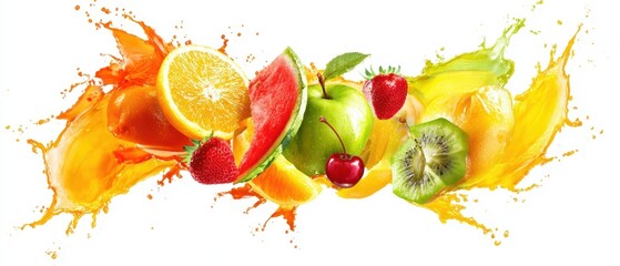 The vibrant fruit splash showcasing fresh and juicy ingredients for drinks.