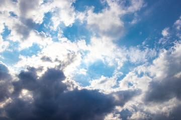 Blue and smoggy cloudy sky in Brest Belarus.